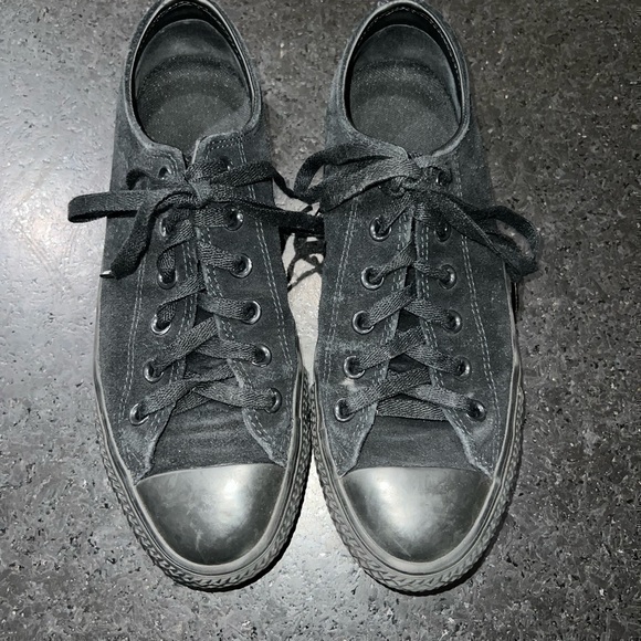 UEC CONVERSE BLACK PRO CONS GENUINE LEATHER SUEDE LOW TOP SZ 8.5 - Picture 1 of 8